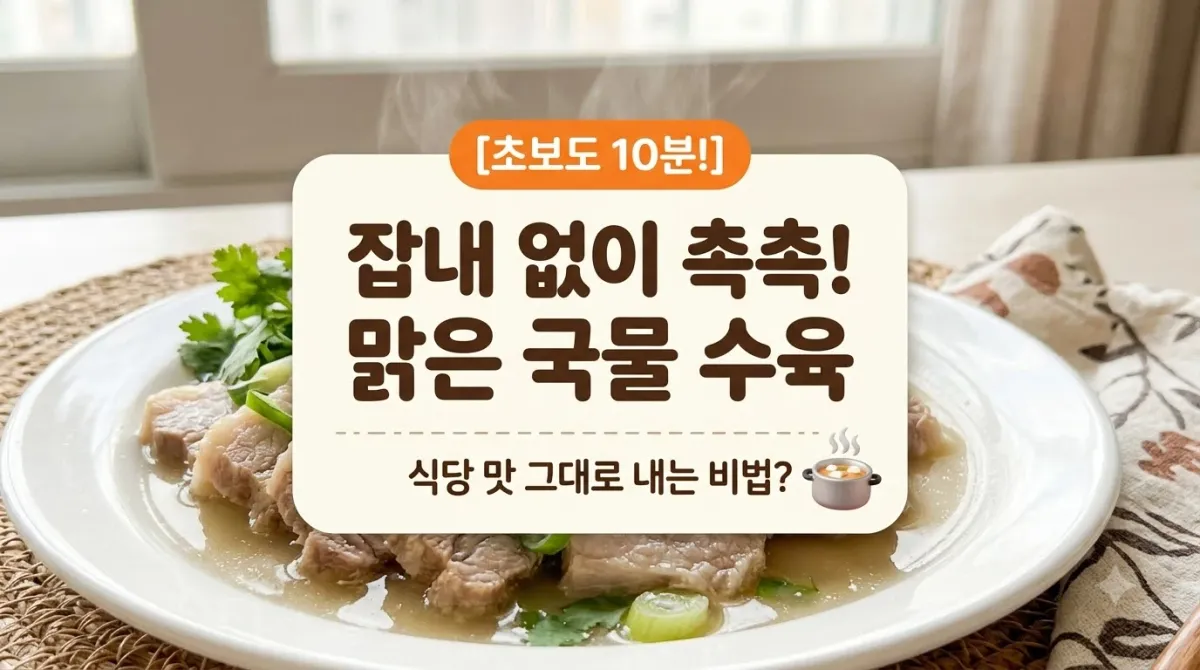 잡내 없이 촉촉! 맑은 국물 수육 삶는법, 황금비율 비법 공개