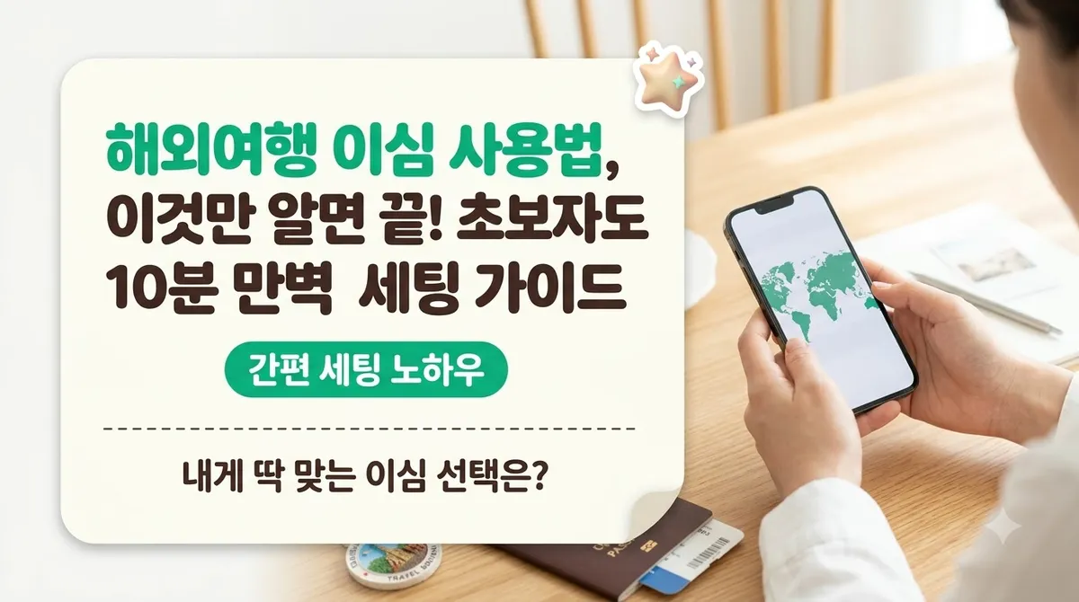 해외여행 이심 사용법, 이것만 알면 끝! 초보자도 10분 만에 완벽 세팅 가이드