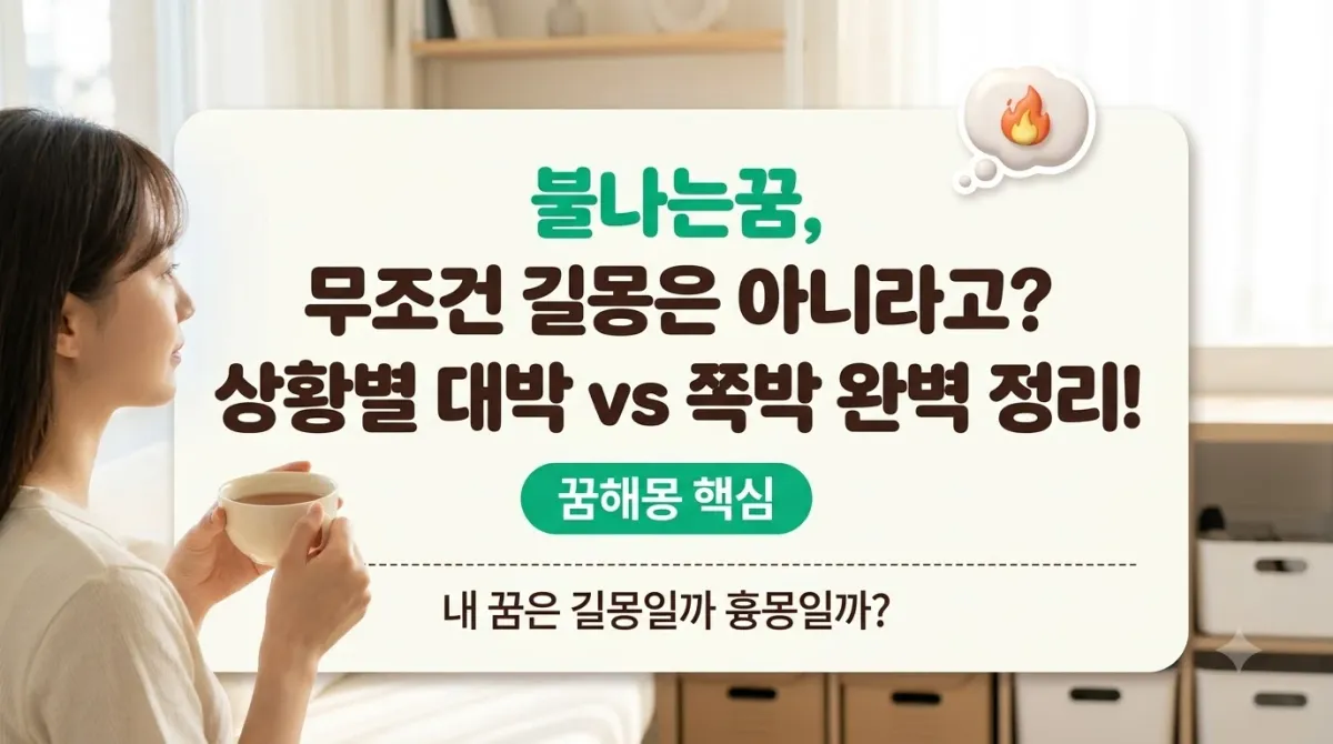 불나는꿈, 무조건 길몽은 아니라고? 상황별 대박 vs 쪽박 완벽 정리!