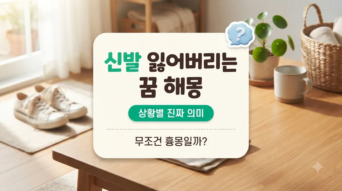 신발 잃어버리는 꿈, 무조건 흉몽일까? 상황별 진짜 의미와 대처법
