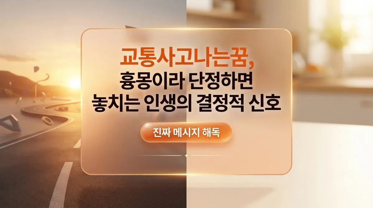 교통사고나는꿈, 흉몽이라 단정하면 놓치는 인생의 결정적 신호