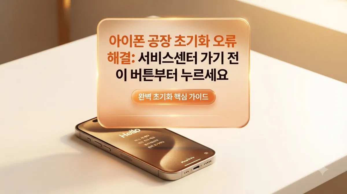 아이폰 공장 초기화 오류 해결: 서비스센터 가기 전 이 버튼부터 누르세요