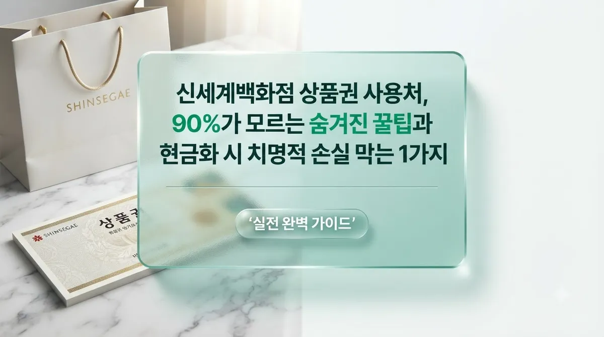 신세계백화점 상품권 사용처, 90%가 모르는 숨겨진 꿀팁과 현금화 시 치명적 손실 막는 1가지